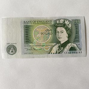 Banknotes one pound 