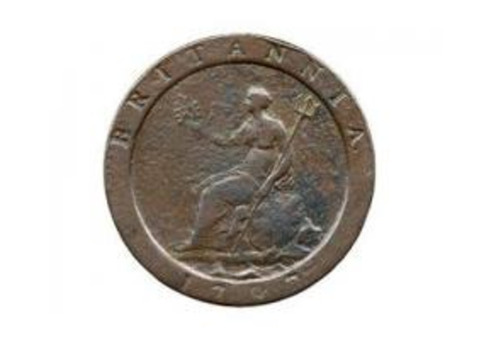 BRITISH COPPER COIN 1797 PENNY GEORGE III